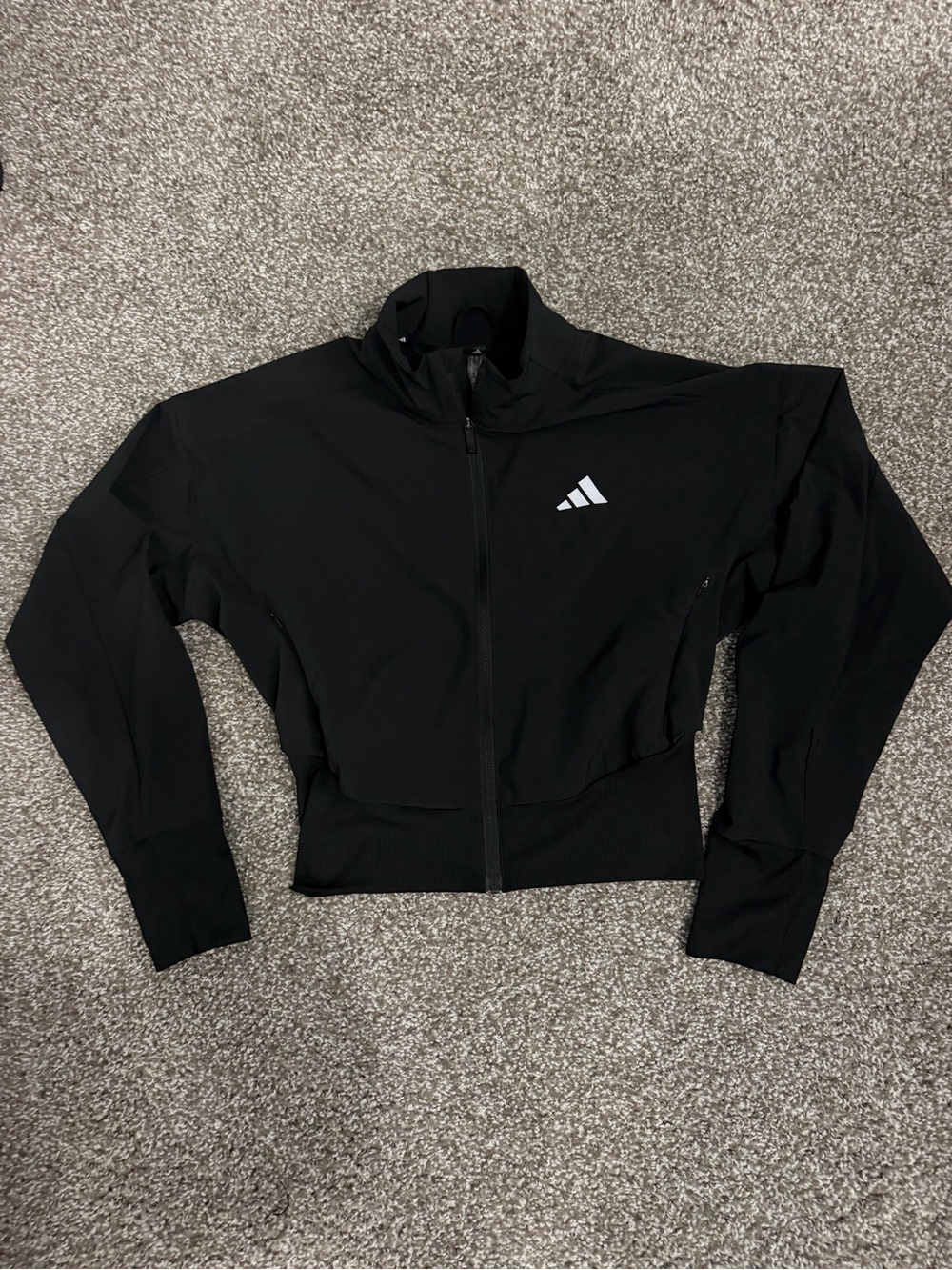 adidas Women's Black Full-Zip Bomber Jacket with Logo